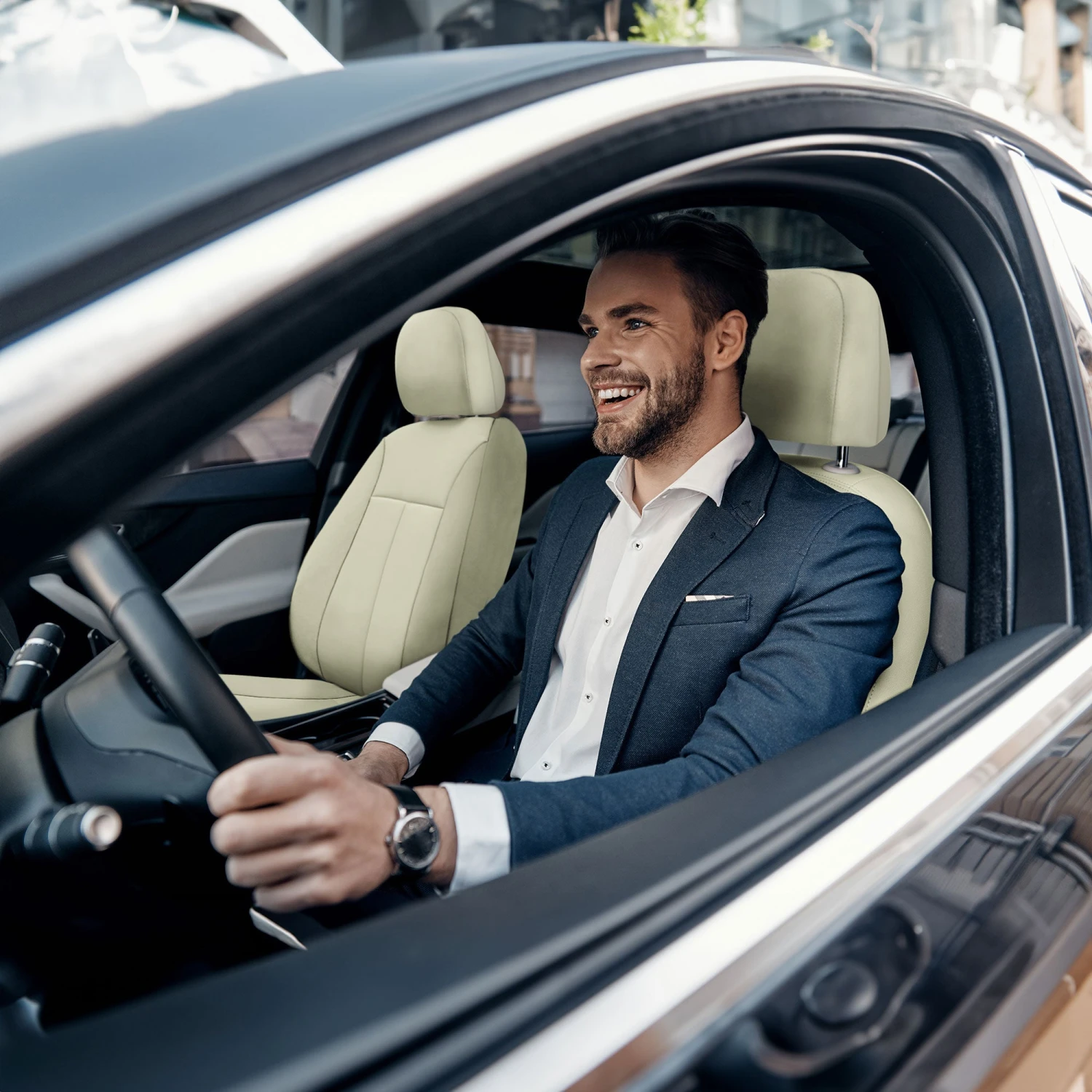 Ultraflex Neoprene Seat Covers - Front Set Solid Beige(Neoprene Ultraflex Diamond Patterned Seat Covers Front Set Solid Beige) 4 Ultraflex Neoprene Seat Covers - Front Set Solid Beige(Neoprene Ultraflex Diamond Patterned Seat Covers Front Set Solid Beige) - Image 4