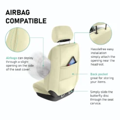 Ultraflex Neoprene Seat Covers - Front Set Solid Beige(Neoprene Ultraflex Diamond Patterned Seat Covers Front Set Solid Beige) 11 Ultraflex Neoprene Seat Covers - Front Set Solid Beige(Neoprene Ultraflex Diamond Patterned Seat Covers Front Set Solid Beige) -FH Group fb091 beige 5