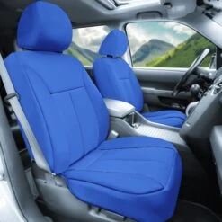 Ultraflex Neoprene Seat Covers - Front Set Solid Blue(Copy Of Neoprene Ultraflex Diamond Patterned Seat Covers Front Set Solid Blue 1) -FH Group fb091 blue 3