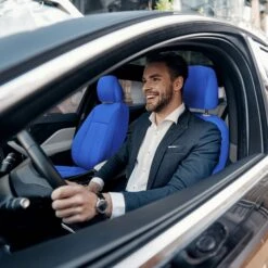 Ultraflex Neoprene Seat Covers - Front Set Solid Blue(Copy Of Neoprene Ultraflex Diamond Patterned Seat Covers Front Set Solid Blue 1) -FH Group fb091 blue 4