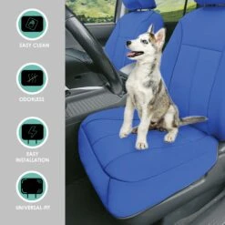 Ultraflex Neoprene Seat Covers - Front Set Solid Blue(Copy Of Neoprene Ultraflex Diamond Patterned Seat Covers Front Set Solid Blue 1) -FH Group fb091 blue 6