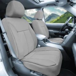 Ultraflex Neoprene Seat Covers - Front Set Solid Gray(Copy Of Copy Of Neoprene Ultraflex Diamond Patterned Seat Covers Front Set Solid Gray) -FH Group fb091 gray 3