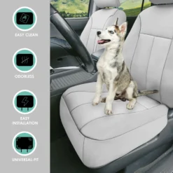 Ultraflex Neoprene Seat Covers - Front Set Solid Gray(Copy Of Copy Of Neoprene Ultraflex Diamond Patterned Seat Covers Front Set Solid Gray) -FH Group fb091 gray 6