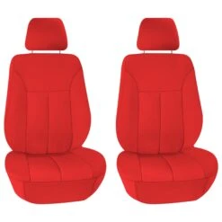 Ultraflex Neoprene Seat Covers - Front Set Solid Red(Neoprene Ultraflex Diamond Patterned Seat Covers Front Set Solid Red)