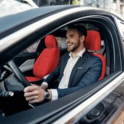 Ultraflex Neoprene Seat Covers - Front Set Solid Red(Neoprene Ultraflex Diamond Patterned Seat Covers Front Set Solid Red) -FH Group fb091 red 4