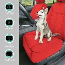 Ultraflex Neoprene Seat Covers - Front Set Solid Red(Neoprene Ultraflex Diamond Patterned Seat Covers Front Set Solid Red) -FH Group fb091 red 6