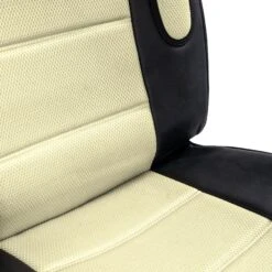 Leatherette Cushion Pads With 3D Air Mesh - Front - Beige(Leatherette Cushion Pads With 3d Air Mesh Front Beige) 12 Leatherette Cushion Pads With 3D Air Mesh - Front - Beige(Leatherette Cushion Pads With 3d Air Mesh Front Beige) -FH Group fb202beige close