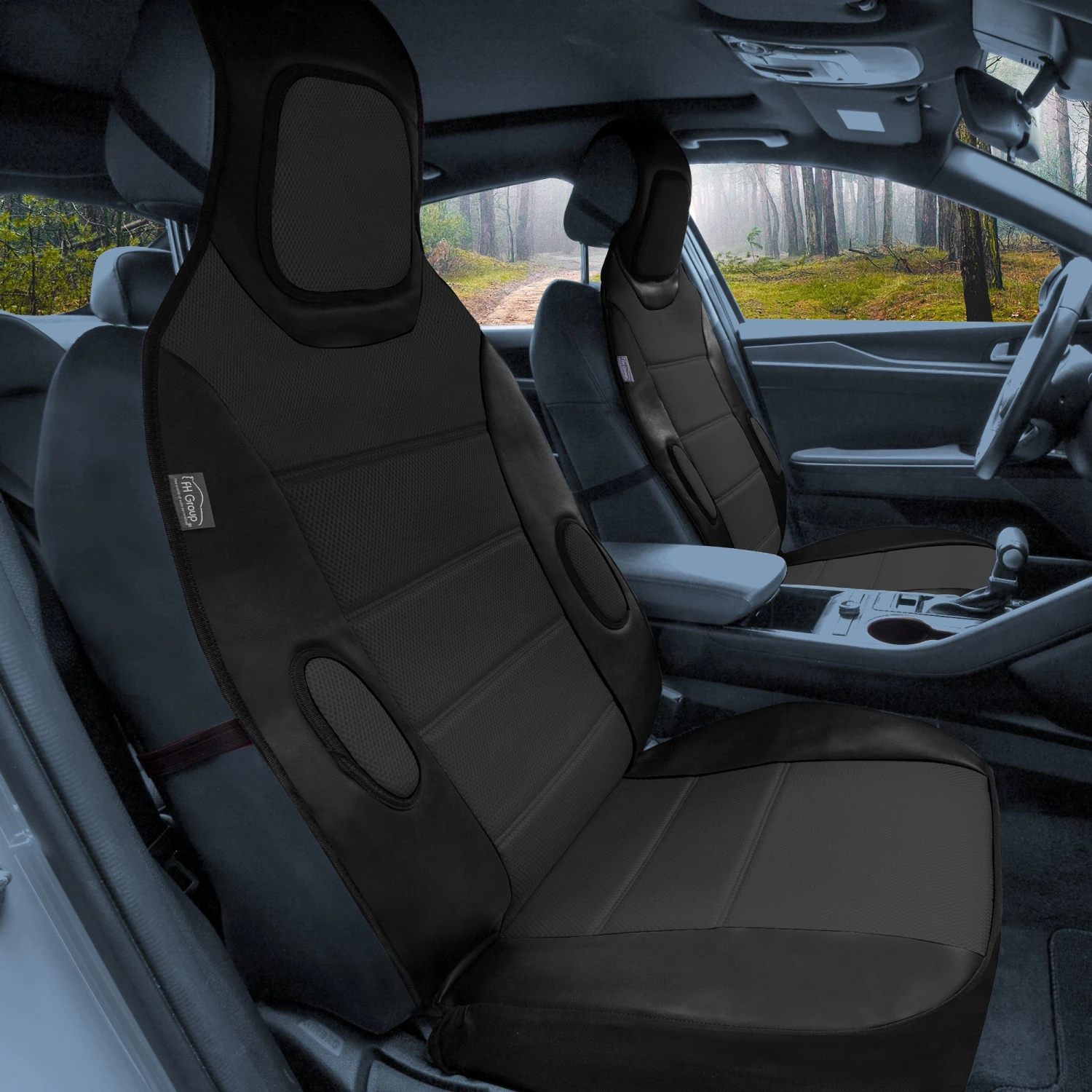 Leatherette Cushion Pads With 3D Air Mesh - Front - Black(Leatherette Cushion Pads With 3d Air Mesh Front Black) 2 Leatherette Cushion Pads With 3D Air Mesh - Front - Black(Leatherette Cushion Pads With 3d Air Mesh Front Black) - Image 2