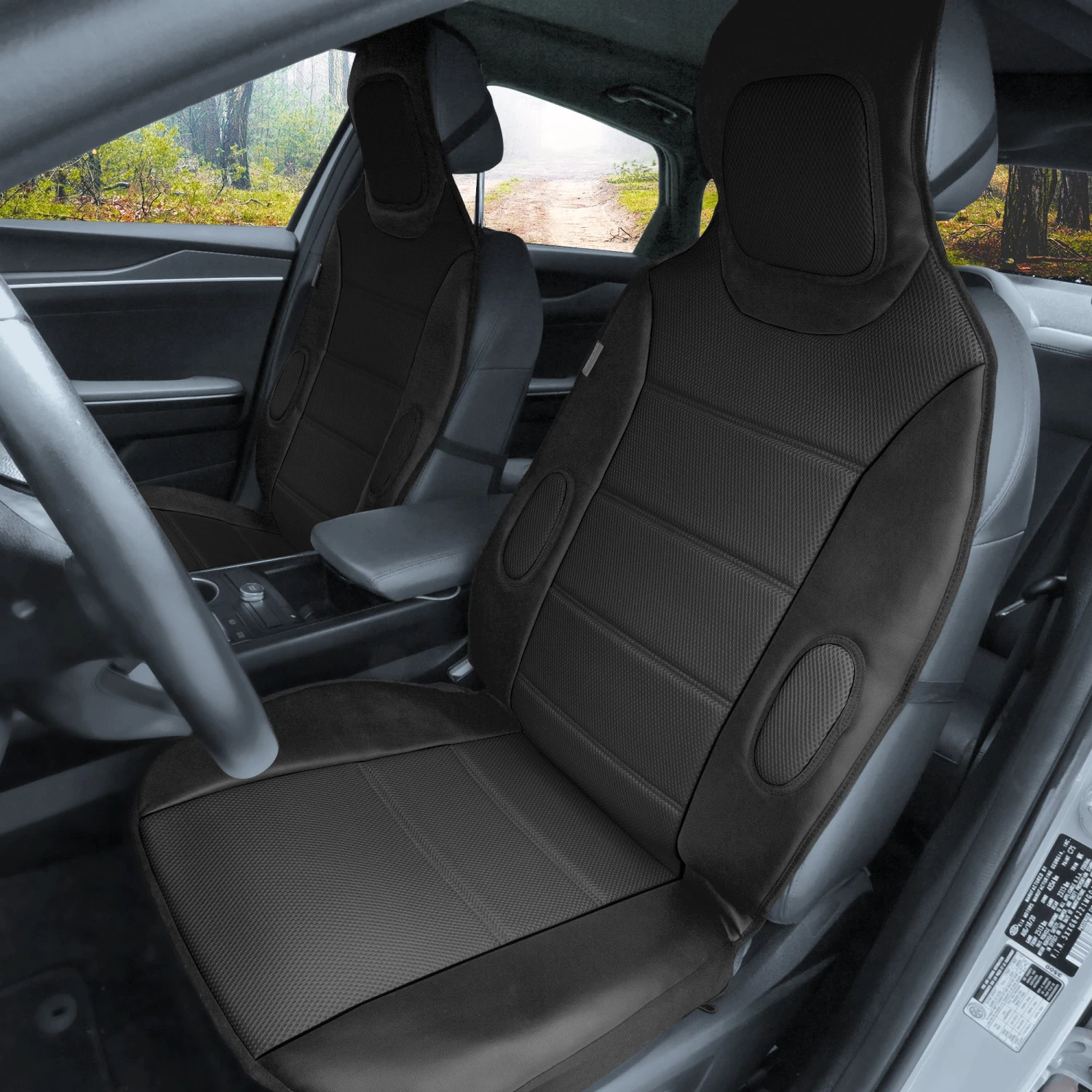 Leatherette Cushion Pads With 3D Air Mesh - Front - Black(Leatherette Cushion Pads With 3d Air Mesh Front Black) 4 Leatherette Cushion Pads With 3D Air Mesh - Front - Black(Leatherette Cushion Pads With 3d Air Mesh Front Black) - Image 4