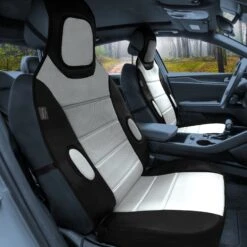 Leatherette Cushion Pads With 3D Air Mesh - Front - Gray(Leatherette Cushion Pads With 3d Air Mesh Front Gray) -FH Group fb202gray interior passenger