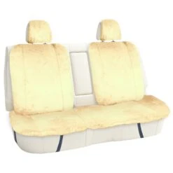 Doe16 Faux Rabbit Fur Car Seat Cushions - Rear Set Beige(Doe16 Faux Rabbit Fur Car Seat Cushions Rear Set Beige)