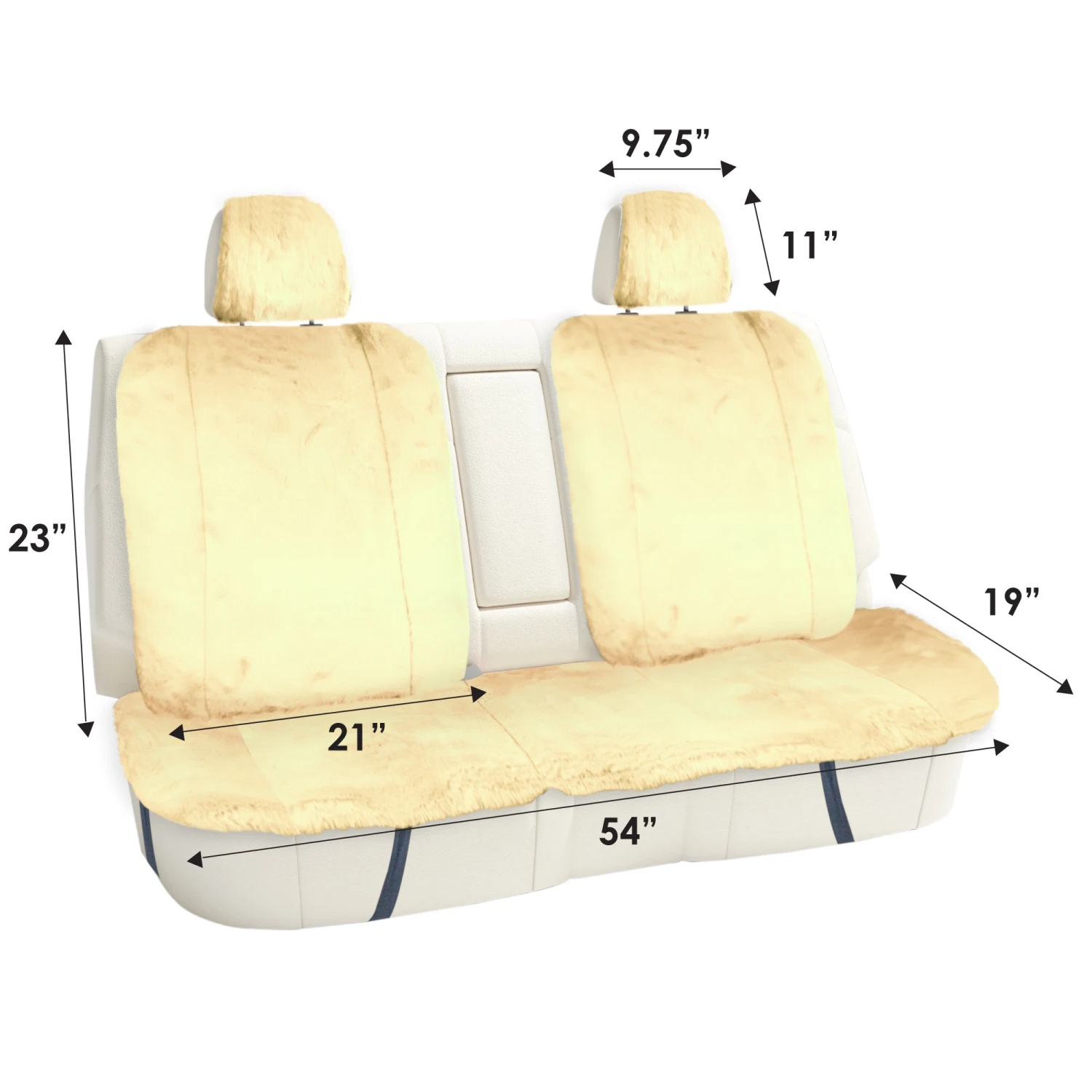 Doe16 Faux Rabbit Fur Car Seat Cushions - Rear Set Beige(Doe16 Faux Rabbit Fur Car Seat Cushions Rear Set Beige) 6 Doe16 Faux Rabbit Fur Car Seat Cushions - Rear Set Beige(Doe16 Faux Rabbit Fur Car Seat Cushions Rear Set Beige) - Image 6