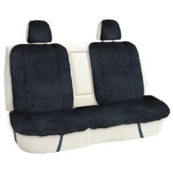 Doe16 Faux Rabbit Fur Car Seat Cushions - Rear Set Black(Doe16 Faux Rabbit Fur Car Seat Cushions Rear Set Black)