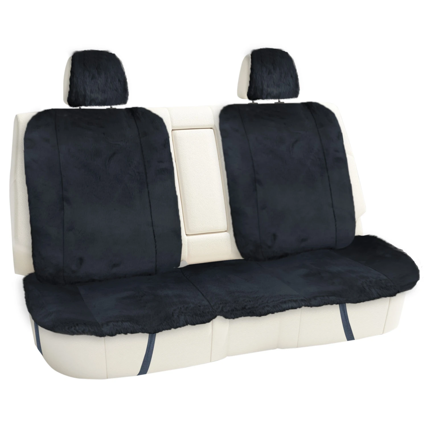 Doe16 Faux Rabbit Fur Car Seat Cushions - Rear Set Black(Doe16 Faux Rabbit Fur Car Seat Cushions Rear Set Black) 1 Doe16 Faux Rabbit Fur Car Seat Cushions - Rear Set Black(Doe16 Faux Rabbit Fur Car Seat Cushions Rear Set Black)