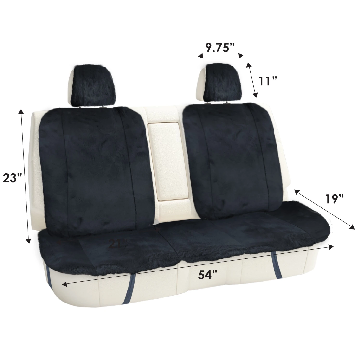 Doe16 Faux Rabbit Fur Car Seat Cushions - Rear Set Black(Doe16 Faux Rabbit Fur Car Seat Cushions Rear Set Black) 7 Doe16 Faux Rabbit Fur Car Seat Cushions - Rear Set Black(Doe16 Faux Rabbit Fur Car Seat Cushions Rear Set Black) - Image 7