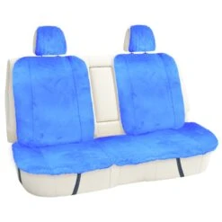 Doe16 Faux Rabbit Fur Car Seat Cushions - Rear Set Blue(Doe16 Faux Rabbit Fur Car Seat Cushions Rear Set Blue)