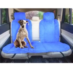 Doe16 Faux Rabbit Fur Car Seat Cushions - Rear Set Blue(Doe16 Faux Rabbit Fur Car Seat Cushions Rear Set Blue) -FH Group fb216012 blue 2