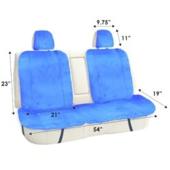 Doe16 Faux Rabbit Fur Car Seat Cushions - Rear Set Blue(Doe16 Faux Rabbit Fur Car Seat Cushions Rear Set Blue) -FH Group fb216012 blue 6