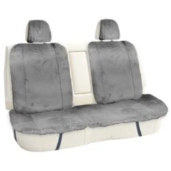 Doe16 Faux Rabbit Fur Car Seat Cushions - Rear Set Gray(Doe16 Faux Rabbit Fur Car Seat Cushions Rear Set Gray)