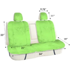 Doe16 Faux Rabbit Fur Car Seat Cushions - Rear Set Green(Doe16 Faux Rabbit Fur Car Seat Cushions Rear Set Green) -FH Group fb216012 green 6