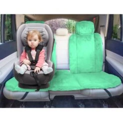 Doe16 Faux Rabbit Fur Car Seat Cushions - Rear Set Mint(Copy Of Doe16 Faux Rabbit Fur Car Seat Cushions Rear Set Mint) -FH Group fb216012 mint 2 2
