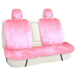 Doe16 Faux Rabbit Fur Car Seat Cushions - Rear Set Pink(Doe16 Faux Rabbit Fur Car Seat Cushions Rear Set Pink)
