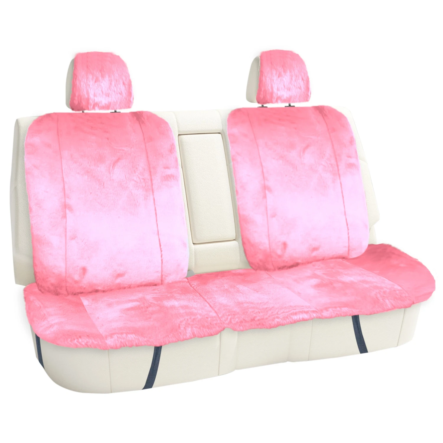 Doe16 Faux Rabbit Fur Car Seat Cushions - Rear Set Pink(Doe16 Faux Rabbit Fur Car Seat Cushions Rear Set Pink) 1 Doe16 Faux Rabbit Fur Car Seat Cushions - Rear Set Pink(Doe16 Faux Rabbit Fur Car Seat Cushions Rear Set Pink)