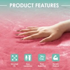 Doe16 Faux Rabbit Fur Car Seat Cushions - Rear Set Pink(Doe16 Faux Rabbit Fur Car Seat Cushions Rear Set Pink) 11 Doe16 Faux Rabbit Fur Car Seat Cushions - Rear Set Pink(Doe16 Faux Rabbit Fur Car Seat Cushions Rear Set Pink) -FH Group fb216012 pink 4