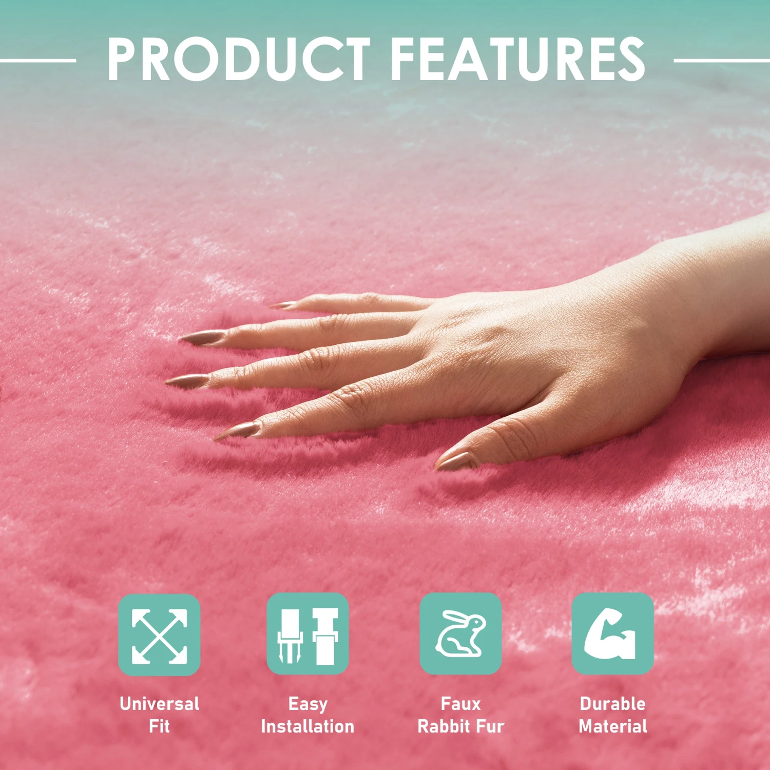 Doe16 Faux Rabbit Fur Car Seat Cushions - Rear Set Pink(Doe16 Faux Rabbit Fur Car Seat Cushions Rear Set Pink) 5 Doe16 Faux Rabbit Fur Car Seat Cushions - Rear Set Pink(Doe16 Faux Rabbit Fur Car Seat Cushions Rear Set Pink) - Image 5