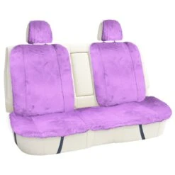 Doe16 Faux Rabbit Fur Car Seat Cushions - Rear Set Purple(Doe16 Faux Rabbit Fur Car Seat Cushions Rear Set Purple)