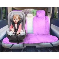 Doe16 Faux Rabbit Fur Car Seat Cushions - Rear Set Purple(Doe16 Faux Rabbit Fur Car Seat Cushions Rear Set Purple) -FH Group fb216012 purple 2 2