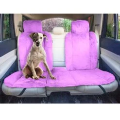 Doe16 Faux Rabbit Fur Car Seat Cushions - Rear Set Purple(Doe16 Faux Rabbit Fur Car Seat Cushions Rear Set Purple) -FH Group fb216012 purple 2