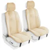 Doe16 Faux Rabbit Fur Car Seat Cushions - Front Set Beige(Doe16 Faux Rabbit Fur Car Seat Cushions Front Set Beige)