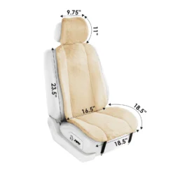 Doe16 Faux Rabbit Fur Car Seat Cushions - Front Set Beige(Doe16 Faux Rabbit Fur Car Seat Cushions Front Set Beige) -FH Group fb216102 beige 7
