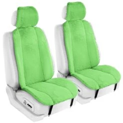 Doe16 Faux Rabbit Fur Car Seat Cushions - Front Set Green(Doe16 Faux Rabbit Fur Car Seat Cushions Front Set Green)
