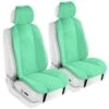 Doe16 Faux Rabbit Fur Car Seat Cushions - Front Set Mint(Doe16 Faux Rabbit Fur Car Seat Cushions Front Set Mint)