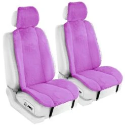 Doe16 Faux Rabbit Fur Car Seat Cushions - Front Set Purple(Doe16 Faux Rabbit Fur Car Seat Cushions Front Set Purple)