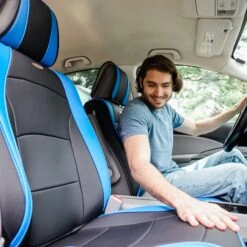 Ultra Comfort Deluxe Leatherette Seat Cushions - Full Set Blue / Black(Ultra Comfort Deluxe Leatherette Seat Cushions Full Set Blue Black) -FH Group fh group auto 221 51203942472 o 4 13e65f6e 8c26 4c0e b8de 40beb63ccd1f