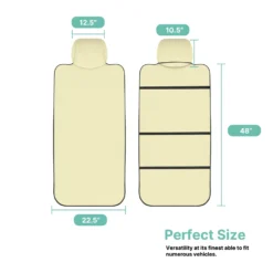 FH Group Easy Roll-Out Car Seat Protector - 1pc Beige Neoprene(Neoprene Car Seat Protector Waterproof Sweatproof For For Dog Kid Running Beach) -FH Group fh1006 beige 6 3