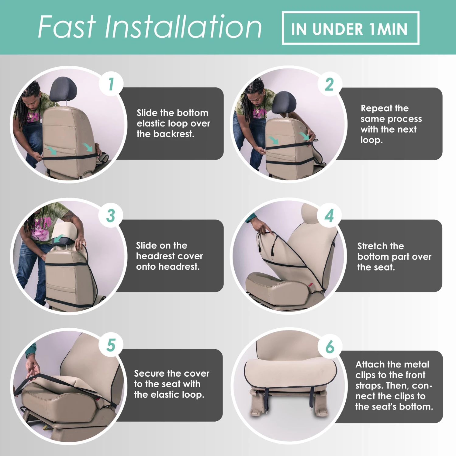 FH Group Easy Roll-Out Car Seat Protector - 1pc Blue Neoprene(Neoprene Car Seat Protector Waterproof Sweatproof For For Dog Kid Running Beach 1 Pc Pack Blue) 5 FH Group Easy Roll-Out Car Seat Protector - 1pc Blue Neoprene(Neoprene Car Seat Protector Waterproof Sweatproof For For Dog Kid Running Beach 1 Pc Pack Blue) - Image 5