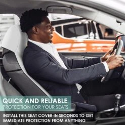 FH Group Easy Roll-Out Car Seat Protector - 1pc Gray Neoprene(Neoprene Car Seat Protector Waterproof Sweatproof For For Dog Kid Running Beach 1 Pc Pack Gray) -FH Group fh1006 gray 3