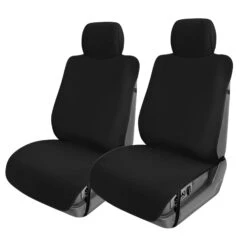 FH Group Easy Roll-Out Car Seat Protector - 2pc Black Faux Leather(Fh Group Easy Roll Out Car Seat Protector 2pc Black Faux Leather)