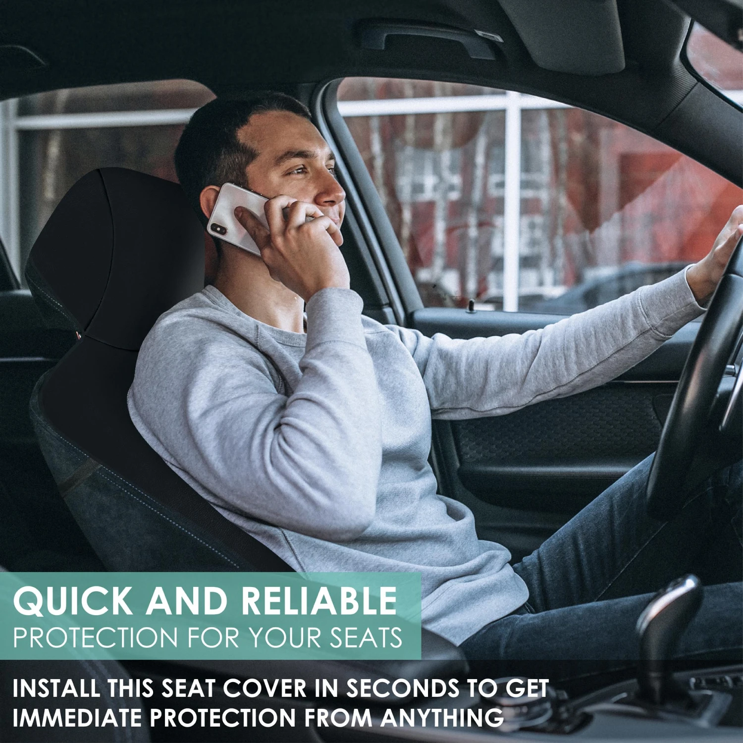 FH Group Easy Roll-Out Car Seat Protector - 2pc Black Faux Leather(Fh Group Easy Roll Out Car Seat Protector 2pc Black Faux Leather) 3 FH Group Easy Roll-Out Car Seat Protector - 2pc Black Faux Leather(Fh Group Easy Roll Out Car Seat Protector 2pc Black Faux Leather) - Image 3