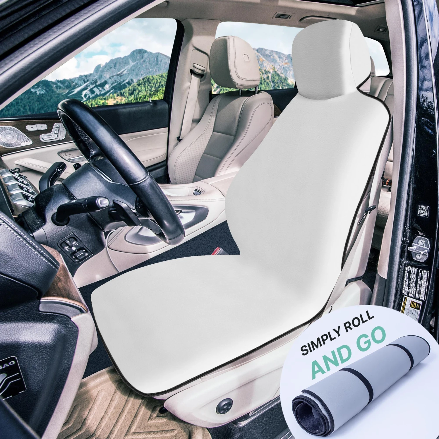 FH Group Easy Roll-Out Car Seat Protector - 1pc Gray Faux Leather(Faux Leather Car Seat Protector Waterproof Sweatproof For For Dog Kid Running Beach 1 Pc Pack Gray) 2 FH Group Easy Roll-Out Car Seat Protector - 1pc Gray Faux Leather(Faux Leather Car Seat Protector Waterproof Sweatproof For For Dog Kid Running Beach 1 Pc Pack Gray) - Image 2