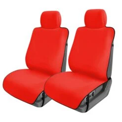 FH Group Easy Roll-Out Car Seat Protector - 2pc Red Faux Leather(Fh Group Easy Roll Out Car Seat Protector 2pc Red Faux Leather)