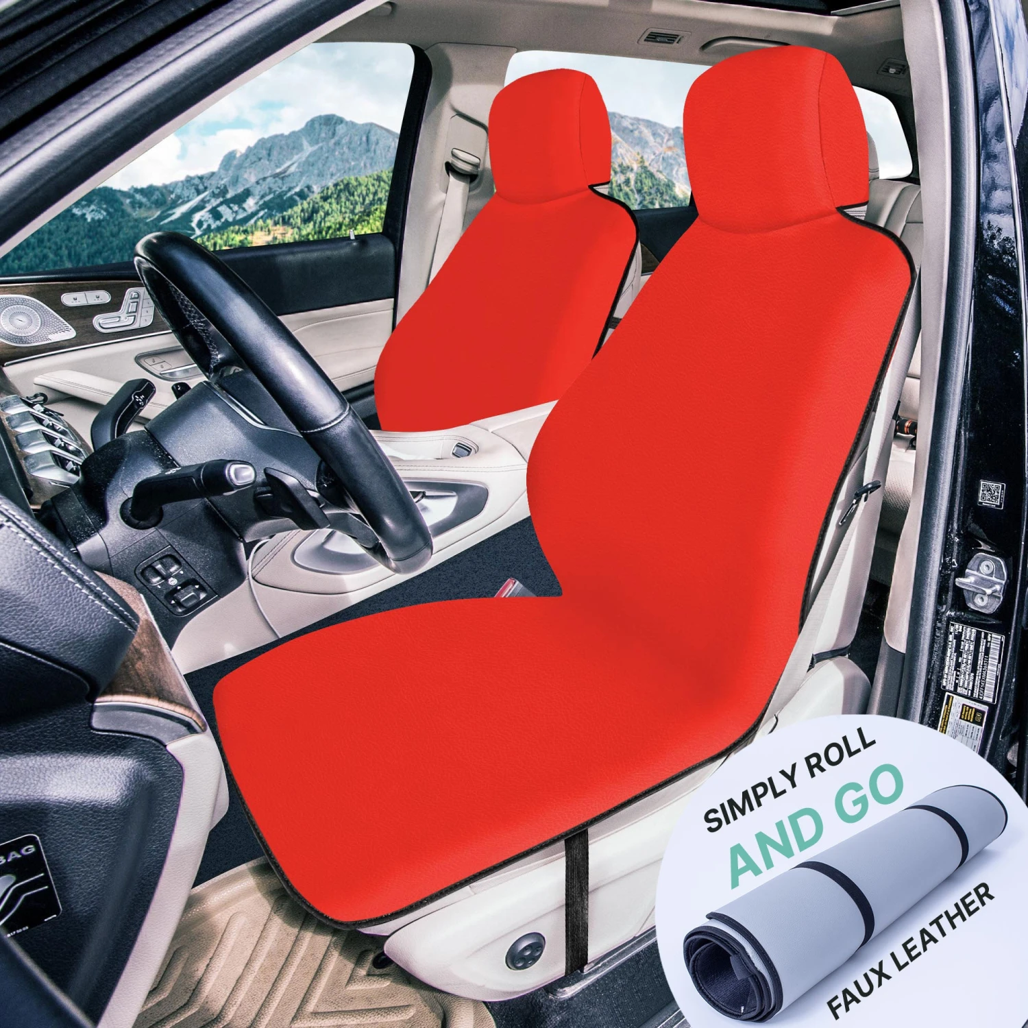 FH Group Easy Roll-Out Car Seat Protector - 2pc Red Faux Leather(Fh Group Easy Roll Out Car Seat Protector 2pc Red Faux Leather) 2 FH Group Easy Roll-Out Car Seat Protector - 2pc Red Faux Leather(Fh Group Easy Roll Out Car Seat Protector 2pc Red Faux Leather) - Image 2