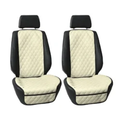 Faux Leather Seat Protectors - Front Set Beige(Faux Leather Seat Protectors Front Set Beige)