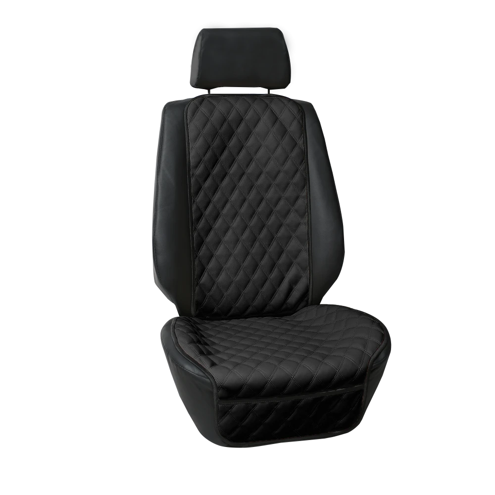 Faux Leather Seat Protectors - Front Set Black(Faux Leather Seat Protectors Front Set Black) 3 Faux Leather Seat Protectors - Front Set Black(Faux Leather Seat Protectors Front Set Black) - Image 3