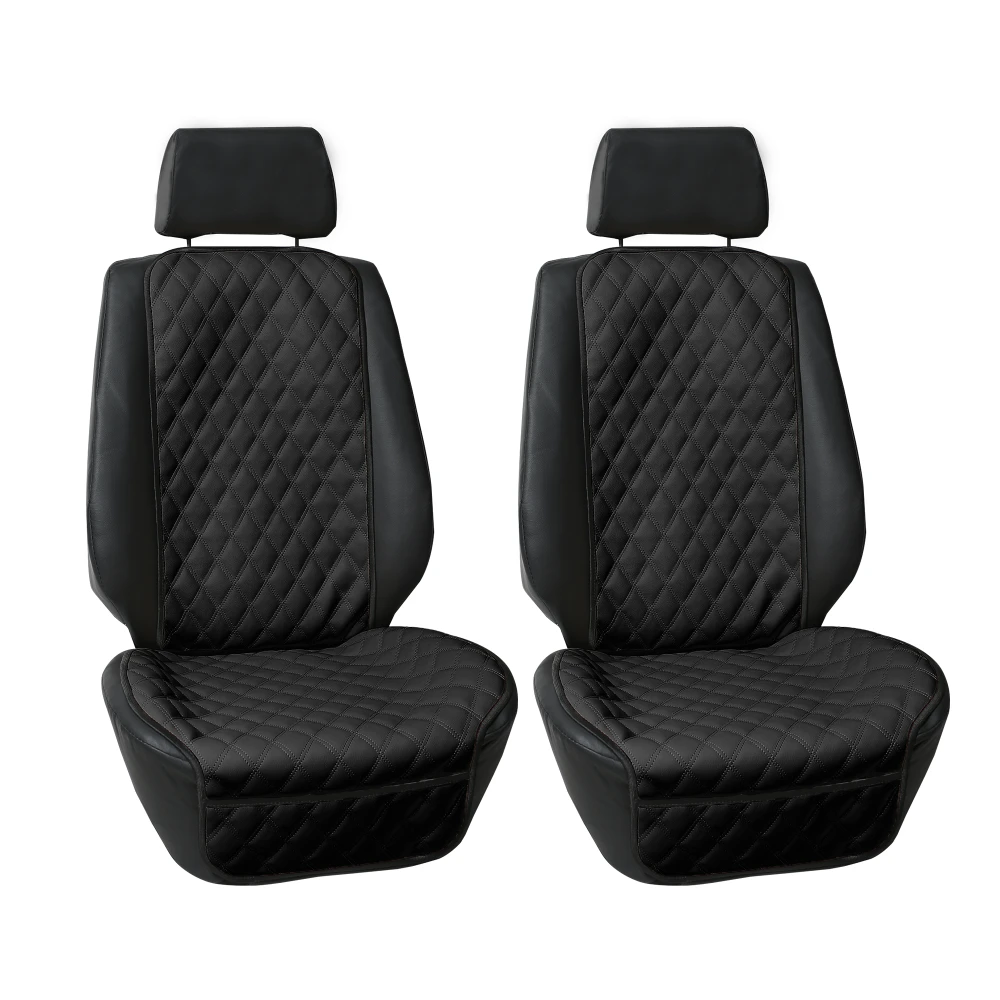 Faux Leather Seat Protectors - 1Pk Front Black(Faux Leather Seat Protectors 1pk Front Black) 2 Faux Leather Seat Protectors - 1Pk Front Black(Faux Leather Seat Protectors 1pk Front Black) - Image 2
