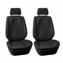 Faux Leather Seat Protectors - Front Set Black(Faux Leather Seat Protectors Front Set Black)